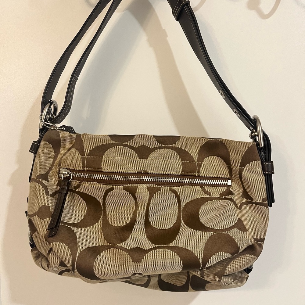 Coach Signature East West Canvas Shoulder Bag